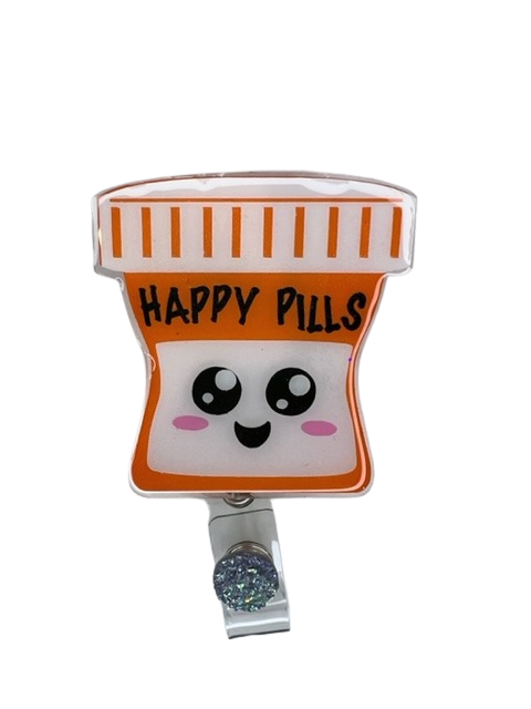 Happy Pills Badge Reel